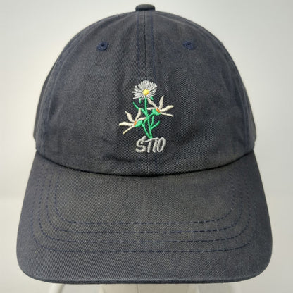 Yupoong Stio Flower Embroidery Blue Baseball Cap One Size Cotton Hat Slideback