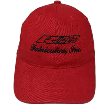 Red Baseball Cap One Size REC Fabricators Inc Embroidered Logo Slideback Hat