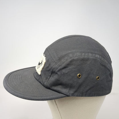 Big Accessories 5 Panel Gray One Size Frayed Fish Patch Slideback Hat Fishing