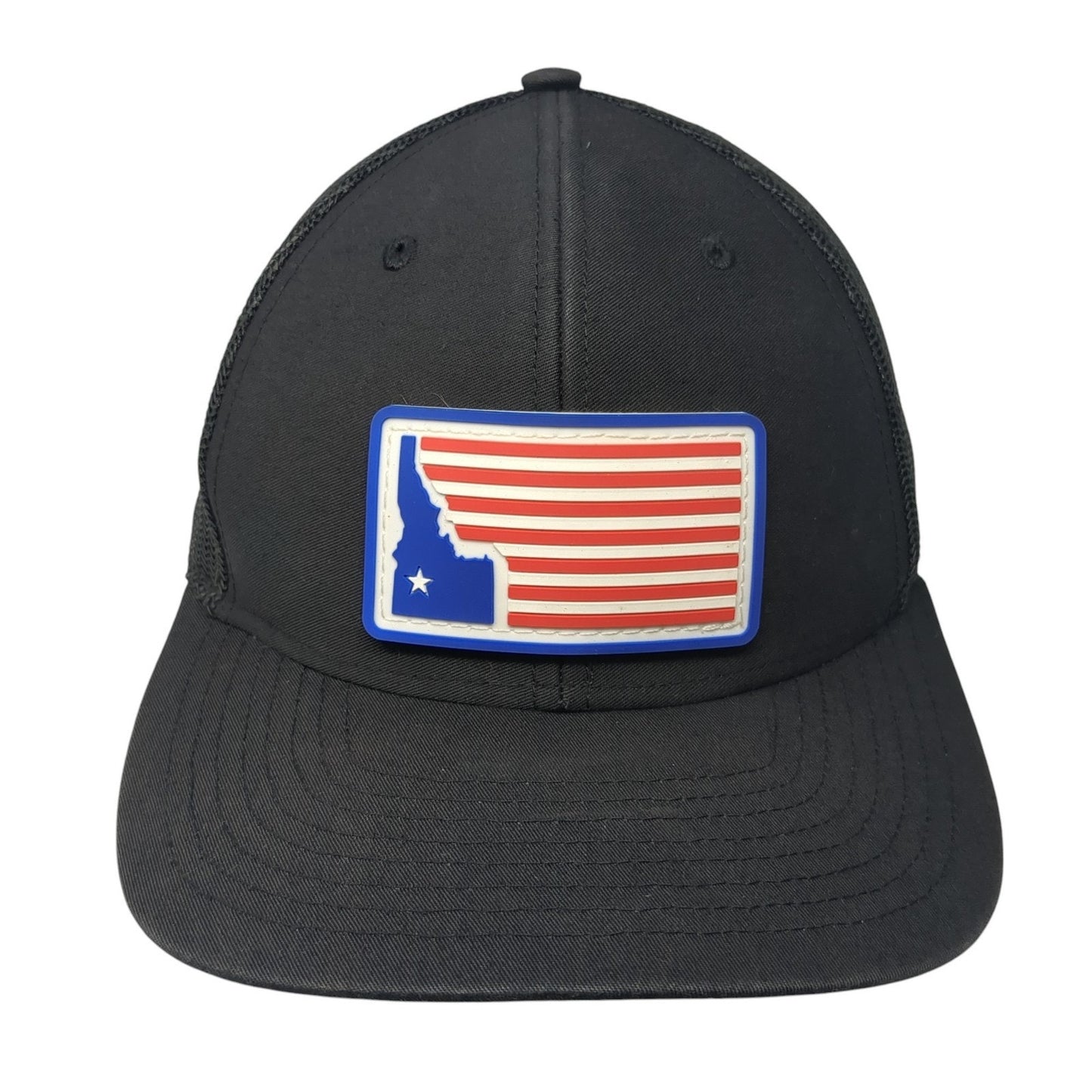 Idaho Flag Patch Snapback Mesh Back Trucker Hat Black Small Richardson