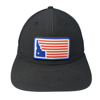 Idaho Flag Patch Snapback Mesh Back Trucker Hat Black Small Richardson