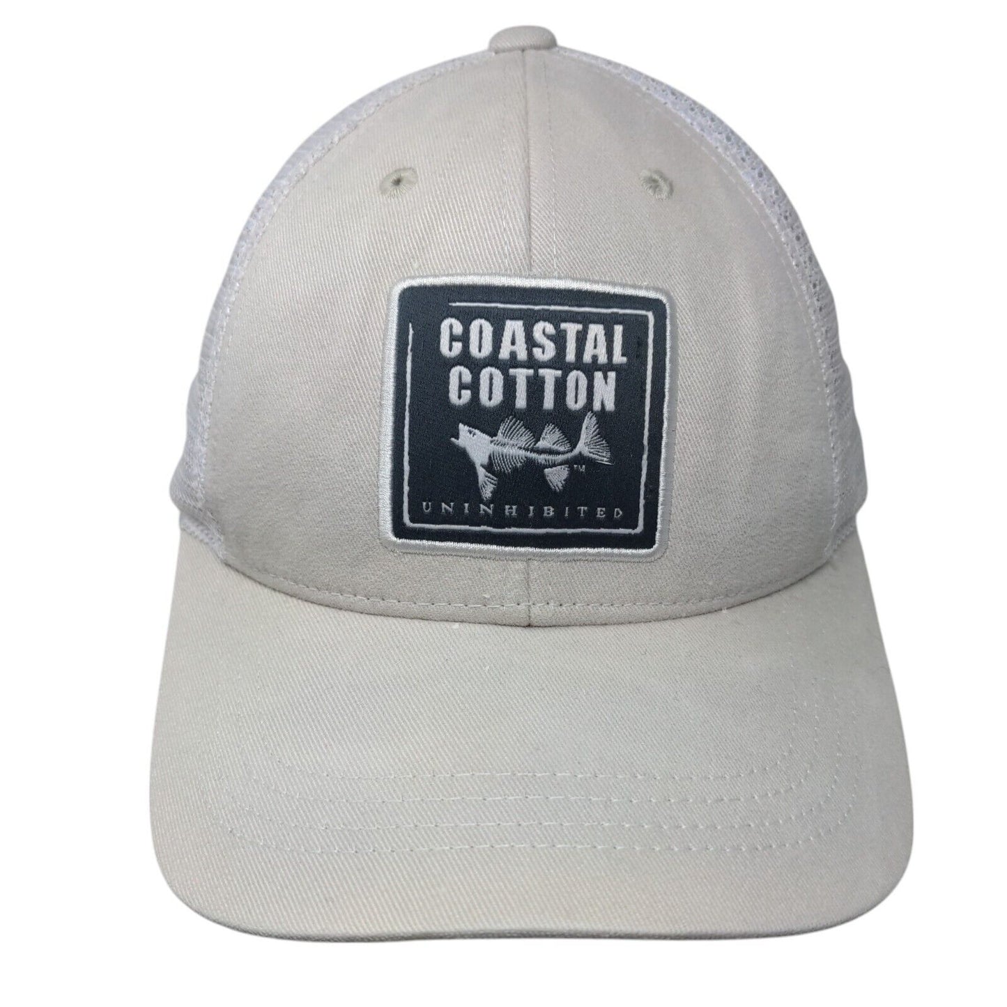 Coastal Cotton Uninhibited Snapback Trucker Hat Cream One Size Mesh Back
