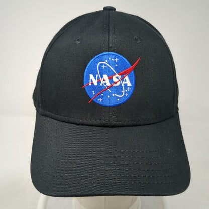 OTTO Baseball Cap Black One Size NASA Embroidered Logo Cotton Strapback Aero Hat