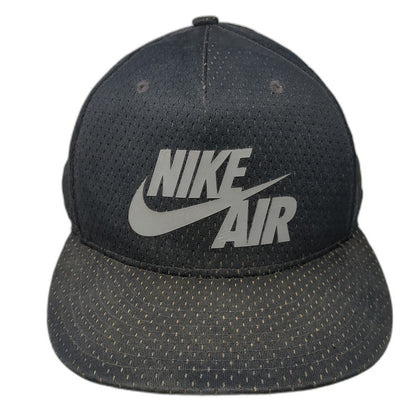 Nike 5 Panel Hat Black Gray One Size Nike Air Logo Mesh Flat Brim Snapback True