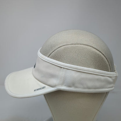 Adidas Visor White One Size Aeroready Moisture Wicking Strapback Golf Tennis Hat