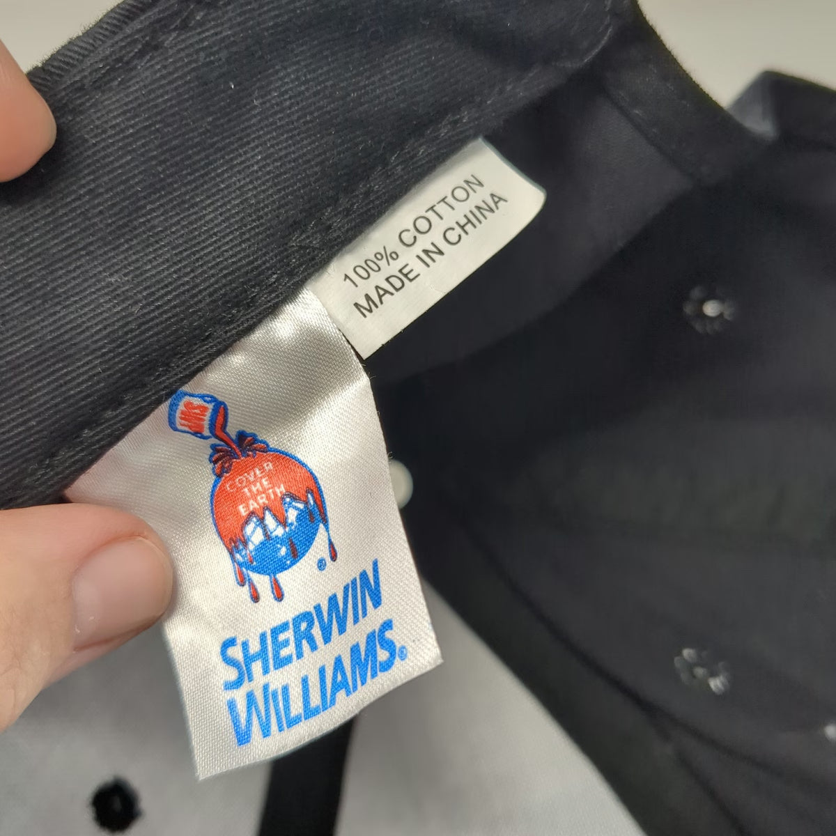 Sherwin-Williams Baseball Cap Black One Size Cover The Earth Logo Two Tone hat