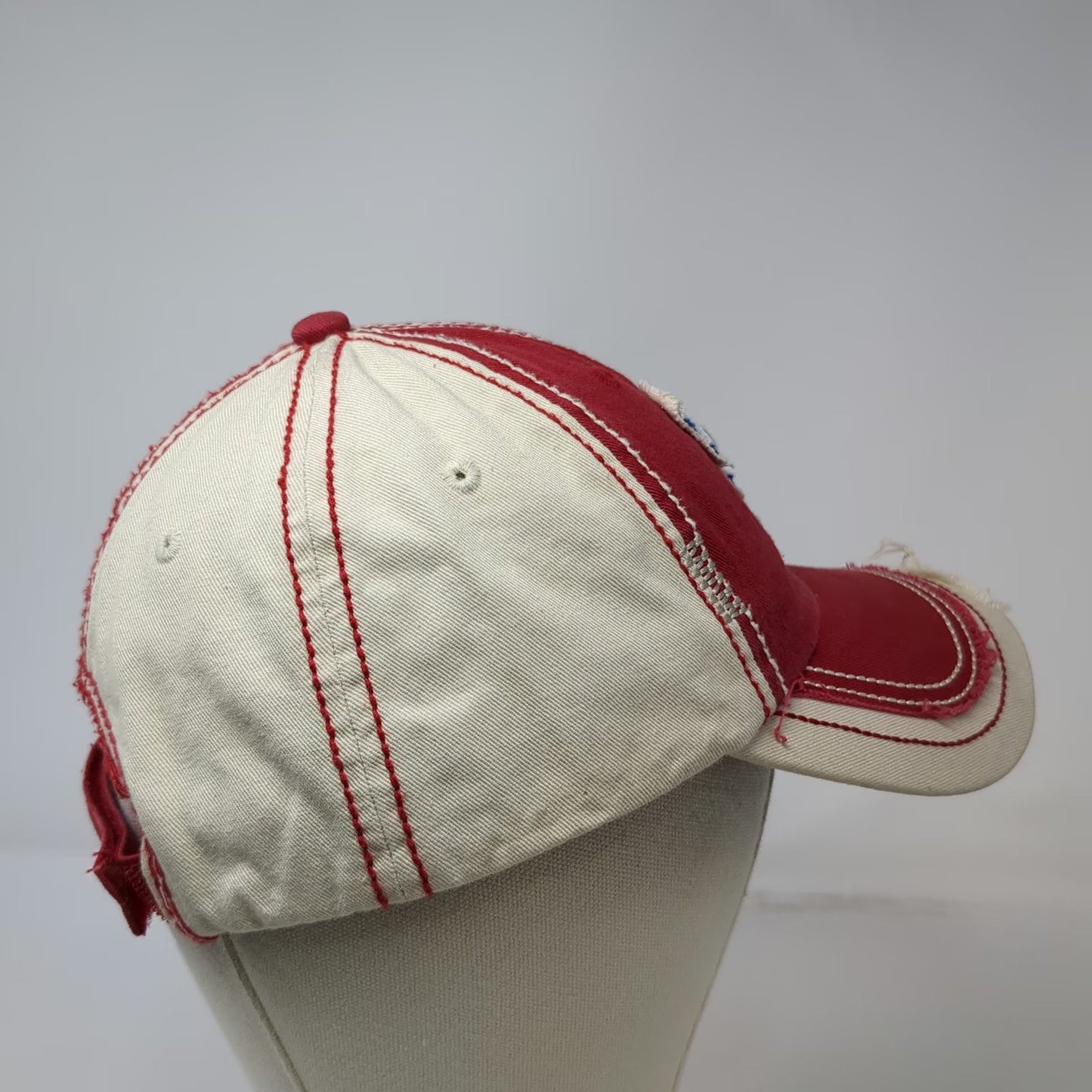Red Boy Scouts of America BSA Baseball Cap One Size Distressed Strapback Hat