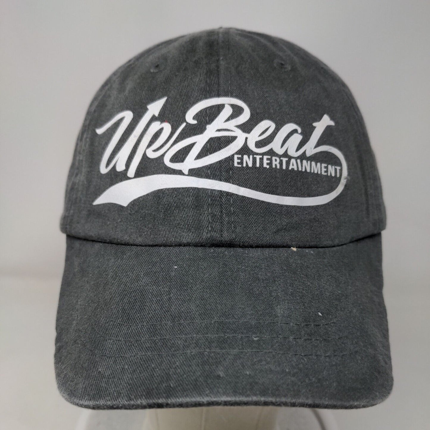 Up Beat Entertainment Slideback Hat Gray One Size Adjustable Vented Holes Adams