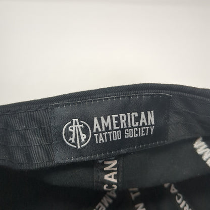 American Tattoo Society Slideback Hat Black One Size Solid Distressed