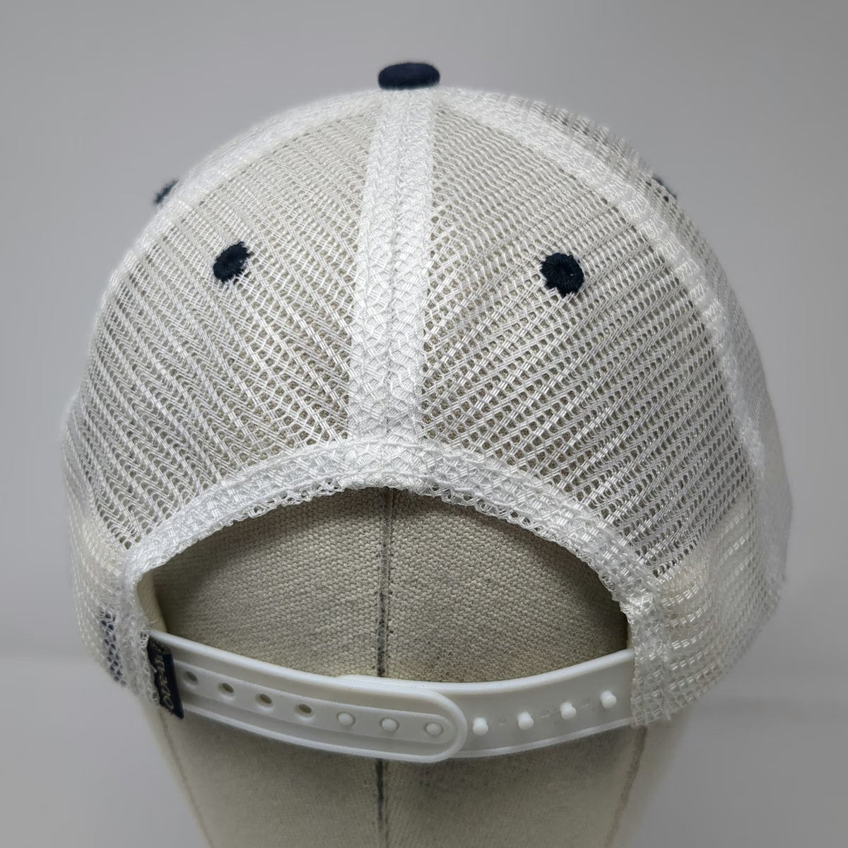 Ouray Sportswear Trucker Hat Blue White One Size Mesh Maine Sun Waves Trees hat