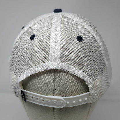 Ouray Sportswear Trucker Hat Blue White One Size Mesh Maine Sun Waves Trees hat