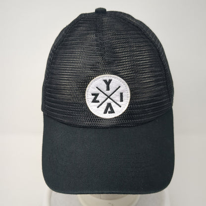 ZYIA Patch Snapback Trucker Hat Black One Size Mesh Back Adjustable