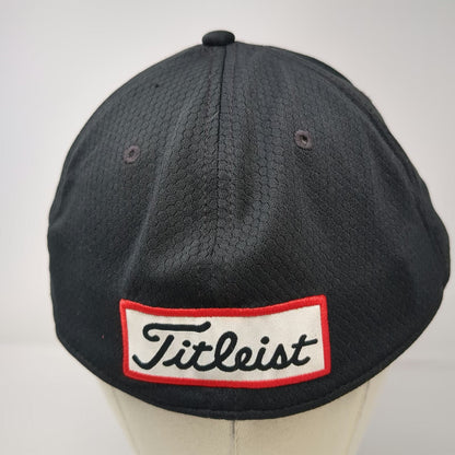 Titleist Baseball Cap Black XL Pro V1 FootJoy Performance Mesh Stretch Fit Hat