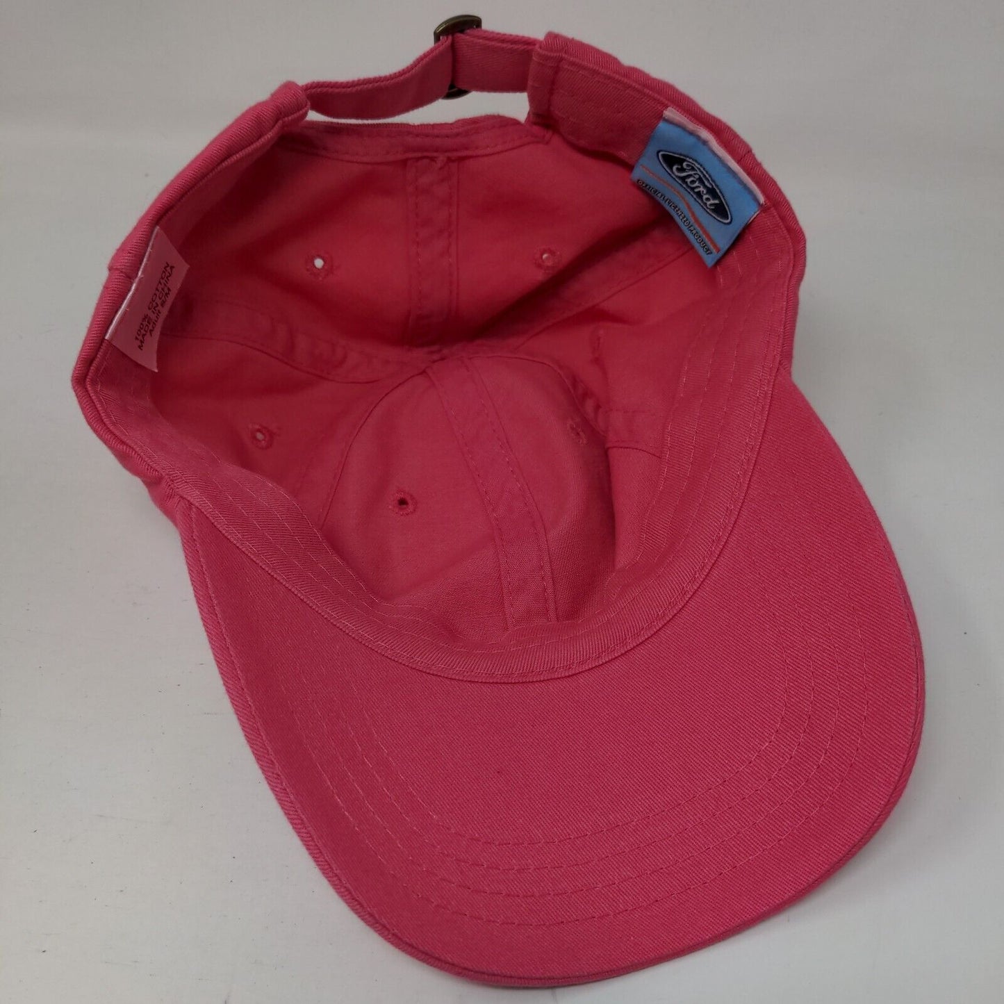 Ford Adult Slideback Hat Pink Size S/M Adjustable Vented Holes 6 Panel Cotton