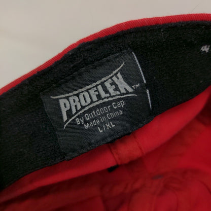 Proflex Men's Fitted Hat Red Size L/XL Embroidered DL Logo Stretch