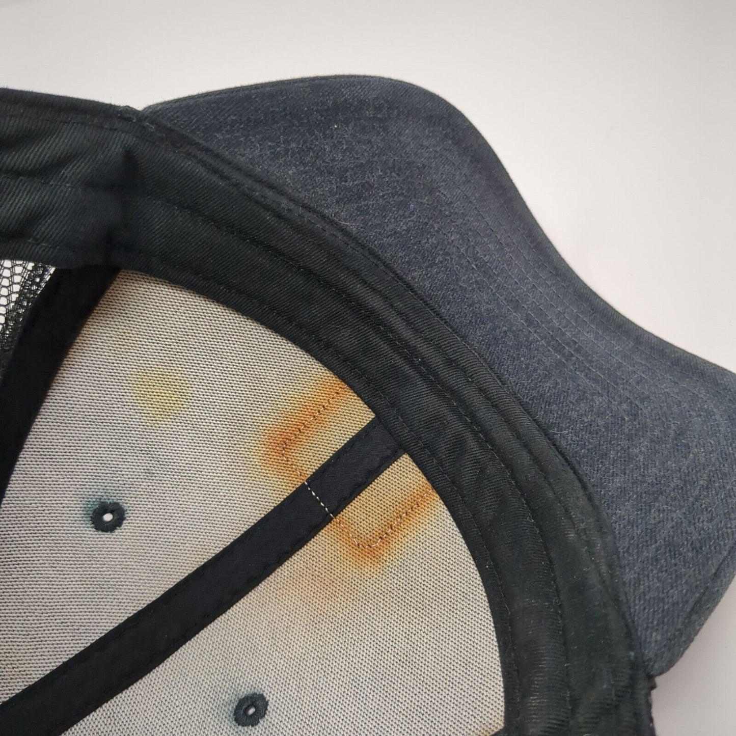 Quicksilver Leather Patch Logo Trucker Hat Gray One Size Mesh Back