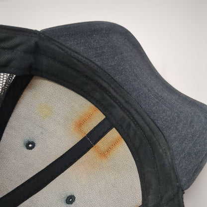 Quicksilver Leather Patch Logo Trucker Hat Gray One Size Mesh Back