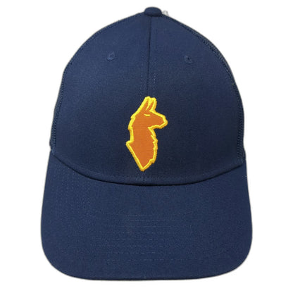Cotopaxi Trucker Hat Blue One Size Llama Embroidered Logo Mesh Back Snapback