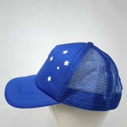 Flag of Australia Snapback Mesh Back Trucker Hat Blue One Size Solid