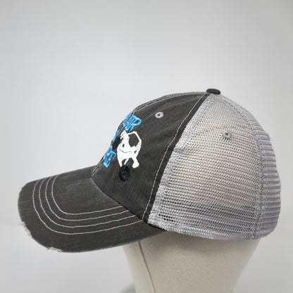 HG Strapback Trucker Hat Gray One Size Hair Don't Care Embroidered