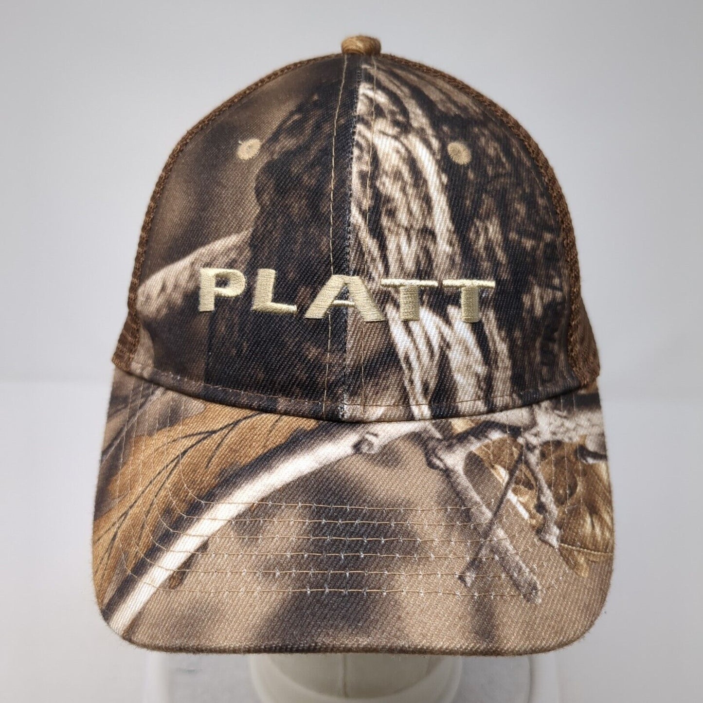 PLATT Strapback Trucker Hat Camouflage One Size Adjustable Mesh Back Polyester