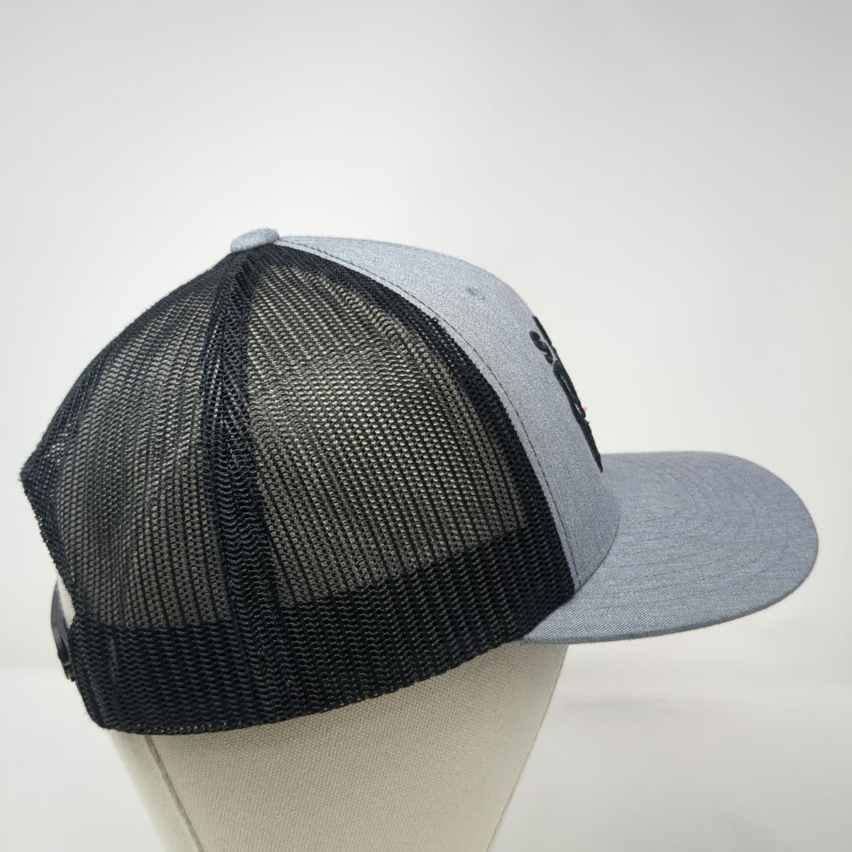 Yupoong Trucker Hat Gray Black One Size Mesh Back Snapback Somis Koi Fish Logo