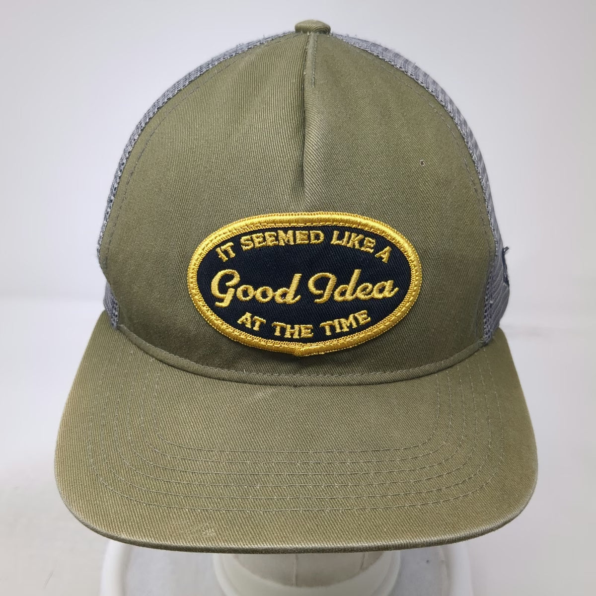 Kemo Sabe Trucker Hat Green One Size Snapback Made in USA Good Idea Patch
