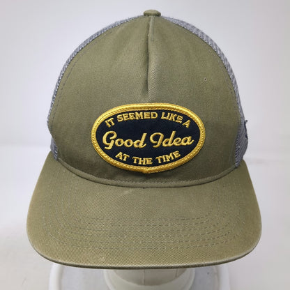 Kemo Sabe Trucker Hat Green One Size Snapback Made in USA Good Idea Patch