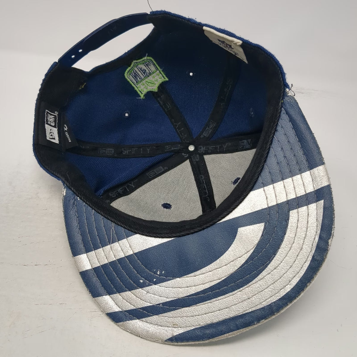 Seattle Seahawks NFL New Era Snapback Blue One Size 9FIFTY Graphic Flat Bill Hat