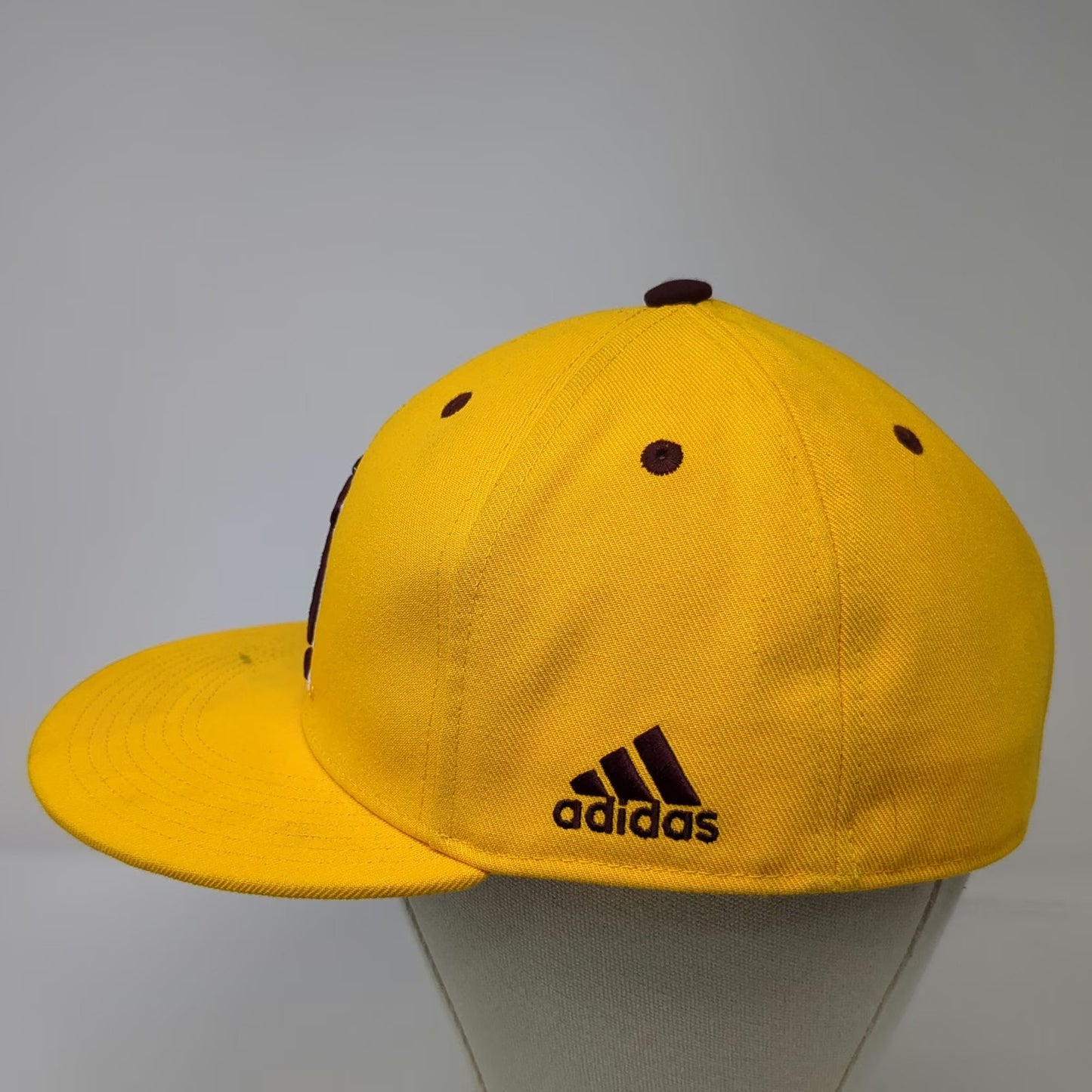 Adidas Arizona State Sun Devils NCAA Cap Yellow 7 1/4 Fitted Flat Brim Polyester