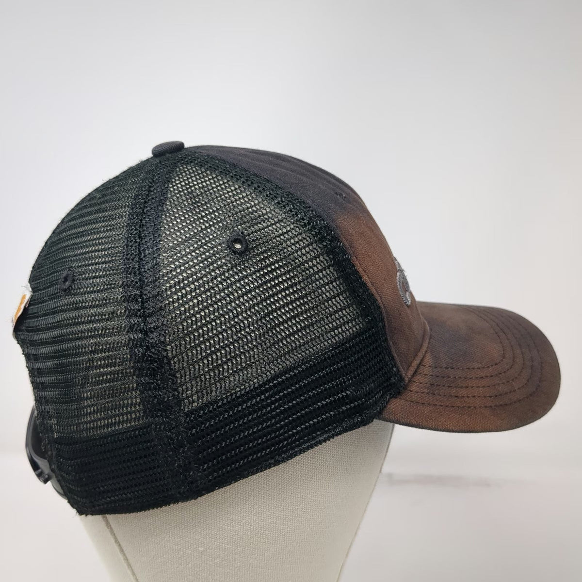 Carhartt Trucker Hat Black L Mesh Back Bleached Snapback Embroidered hat
