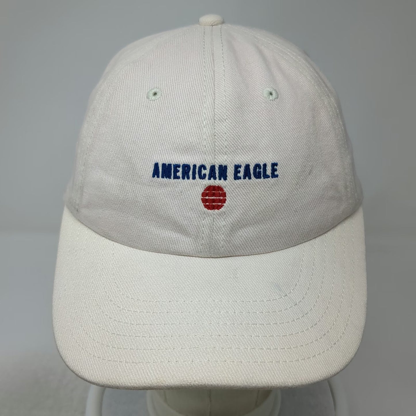 American Eagle Baseball Cap Beige One Size Embroidered Logo Twill Slideback Hat
