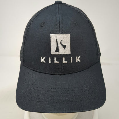 Killik Trucker Hat Black One Size Snapback Mesh Logo Square Patch Structured