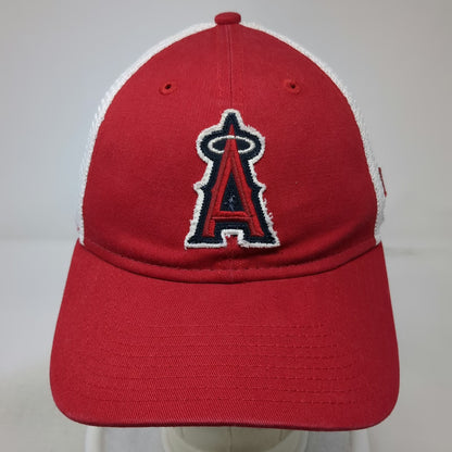 New Era MLB Los Angeles Angels Red Trucker Hat One Size Snapback Mesh 9FORTY