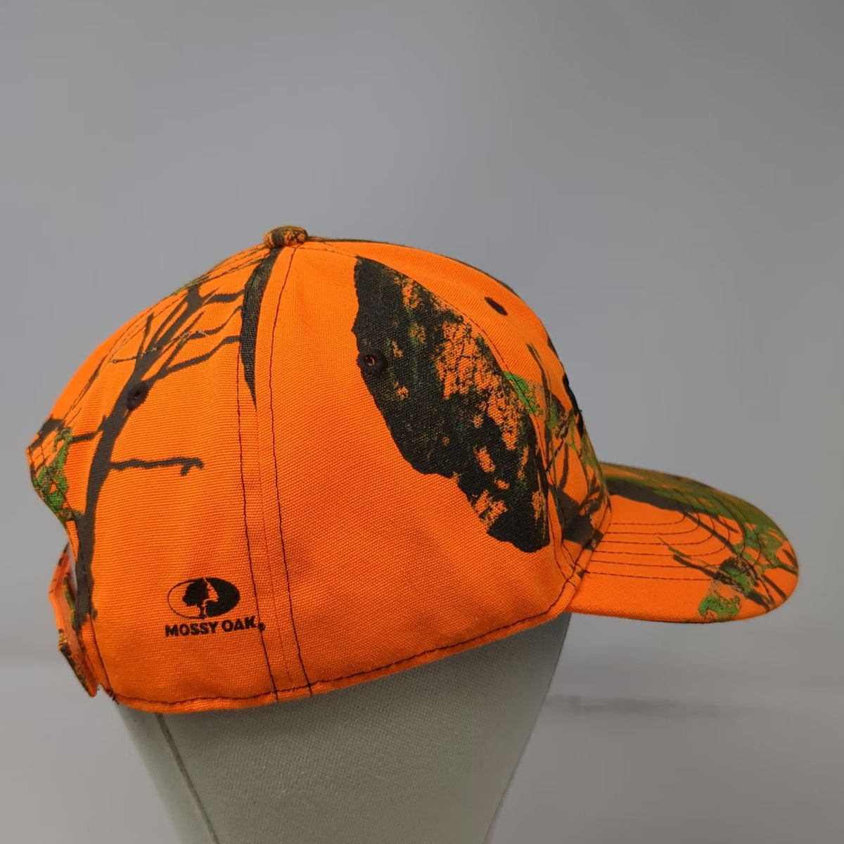 Stihl Baseball Cap Orange Green Brown Camo Mossy Oak Logo One Size Strapback Hat