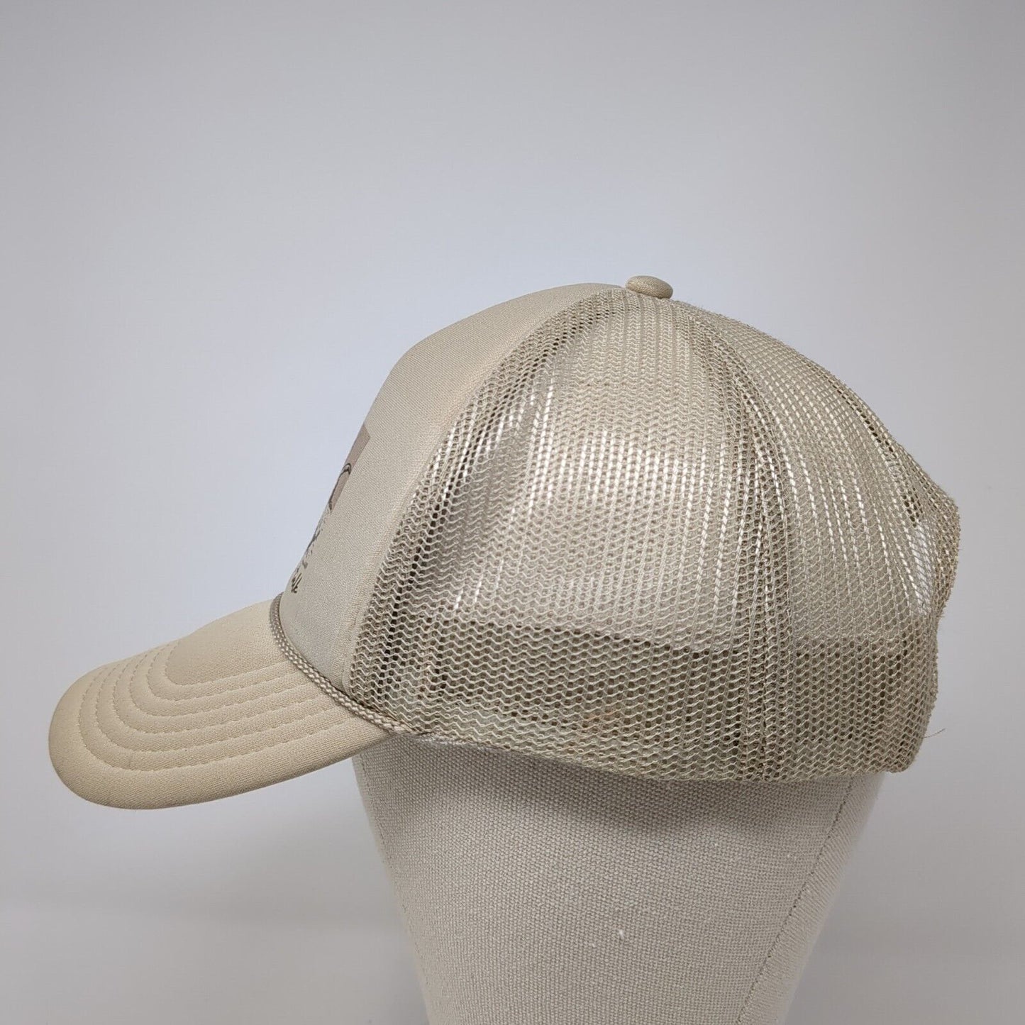 Last Night We Let The Liquor Talk Rope Trucker Hat Tan One Size Otto