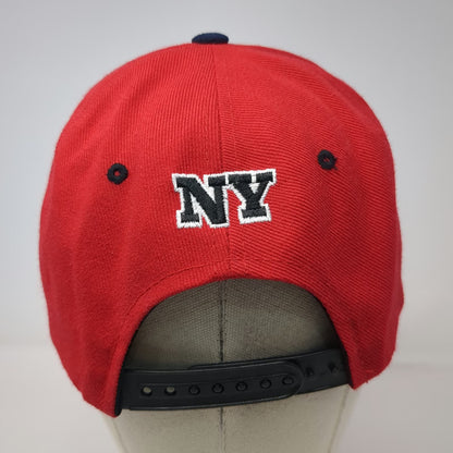 Kipa Snapback Hat Red Blue One Size New York Embroidered Flat Brim Two Tone