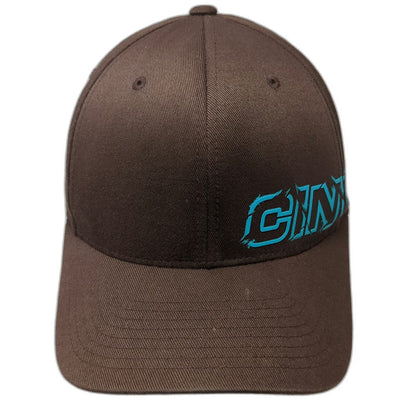 Cinch Baseball Cap Brown Blue M Flexfit Embroidered Western Cowboy Horse Hat