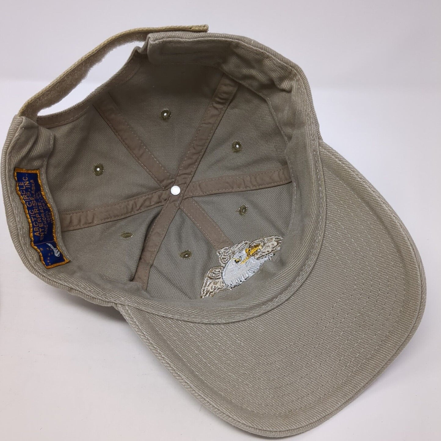 Alaska Strapback Hat Tan One Size Adjustable Embroidered Solid 6 Panel