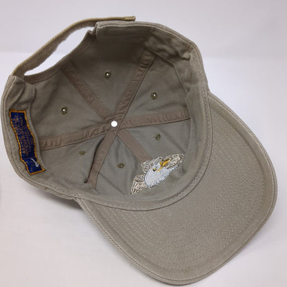 Alaska Strapback Hat Tan One Size Adjustable Embroidered Solid 6 Panel
