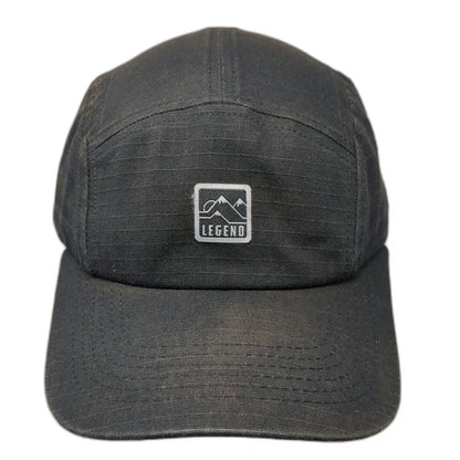 Legend 5 Panel Black Hat One Size Mountain Patch Strapback Outdoor Cap