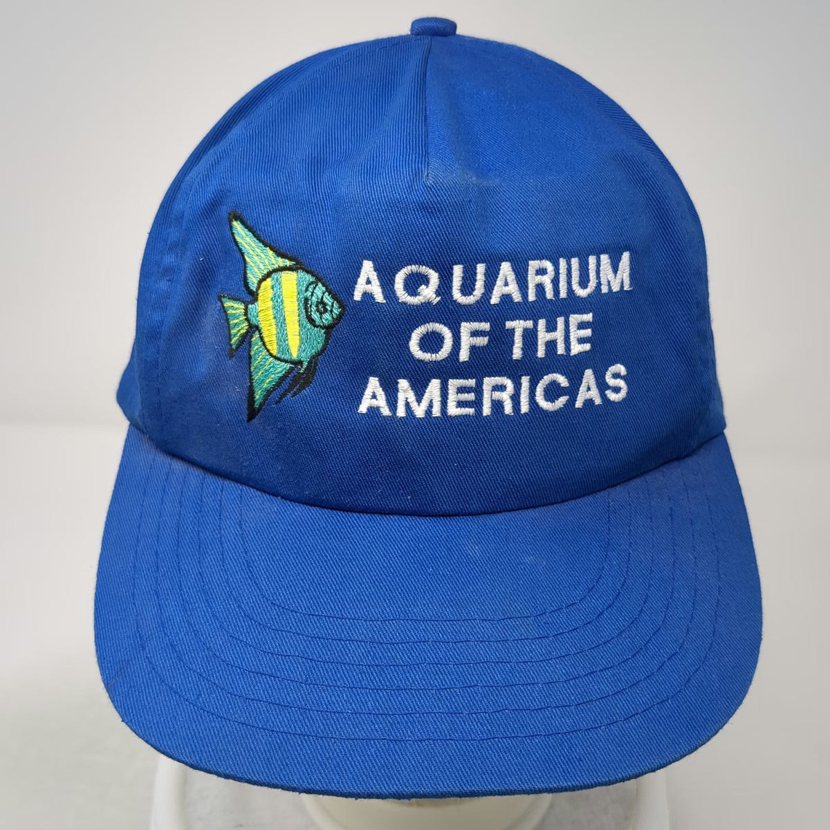 J Hats Aquarium of the Americas Hat Blue One Size 5 Panel Snapback Cotton Fish
