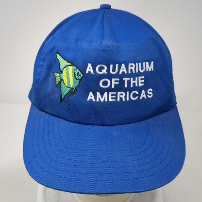 J Hats Aquarium of the Americas Hat Blue One Size 5 Panel Snapback Cotton Fish