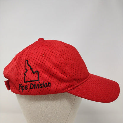 Pipe Division Strapback Hat Red OSFM Adjustable Embroidered 6 Panel KC Caps