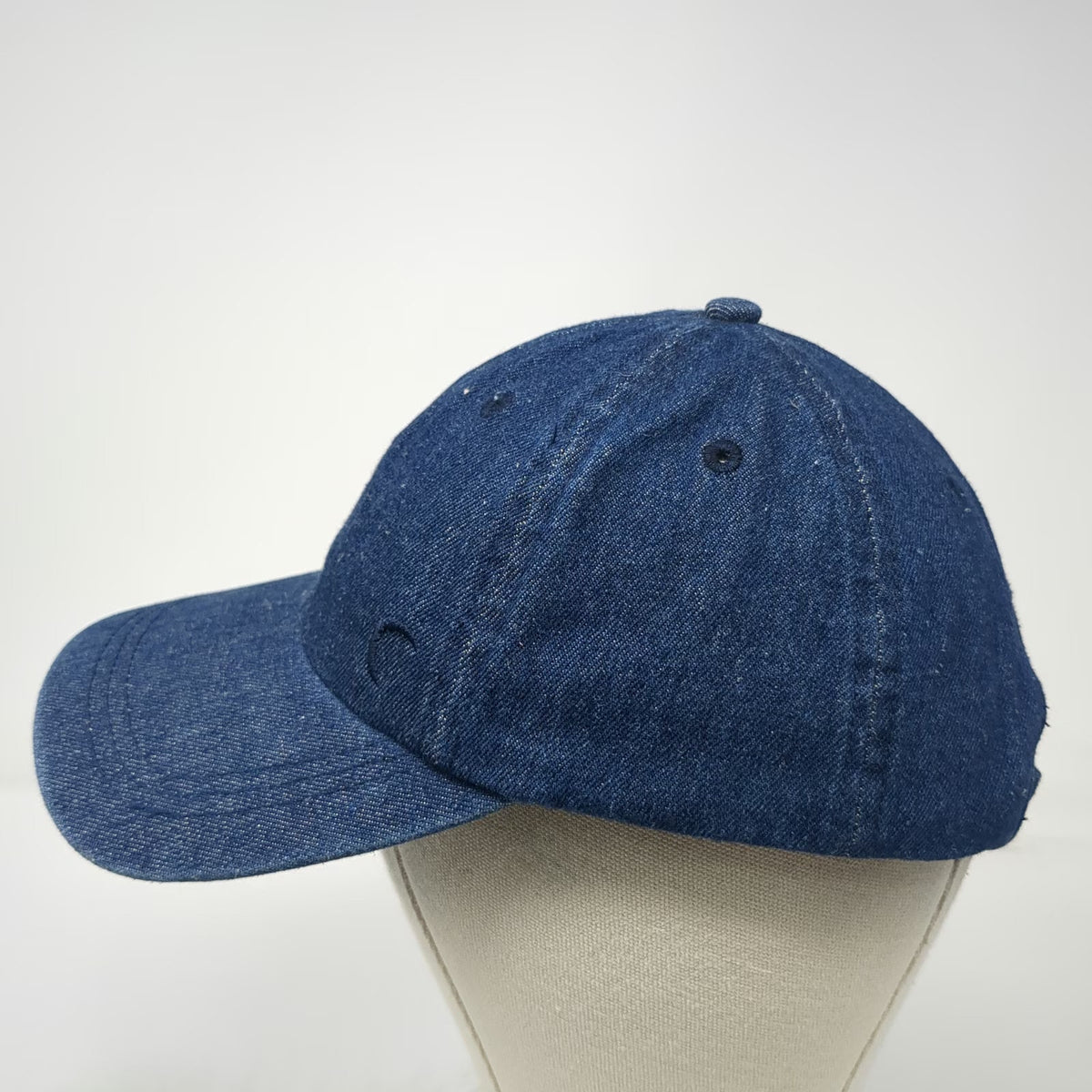 Zyia Active Baseball Cap Blue One Size Denim Slideback Cotton Tonal Logo Hat