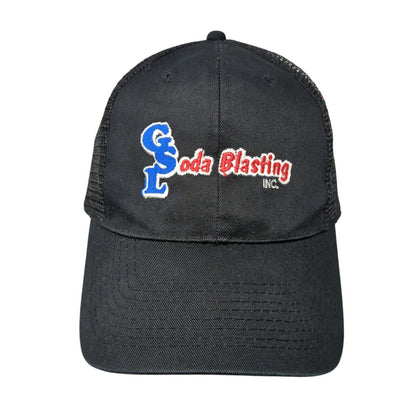 GSL Soda Blasting Inc. Snapback Trucker Hat Black One Size Mesh Back