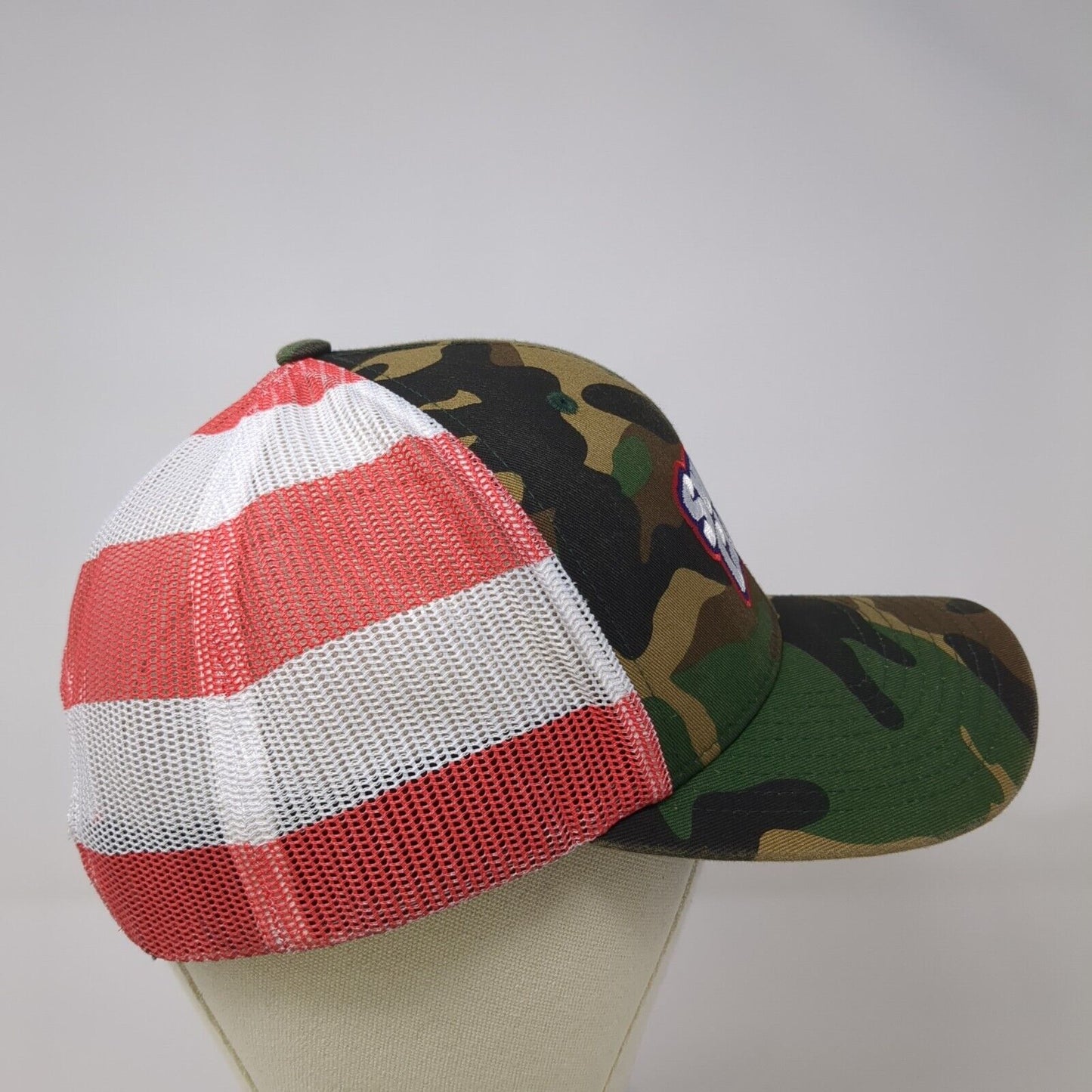 Super Clean Snapback Trucker Hat Camouflage OS Adjustable Mesh Back Patriotic