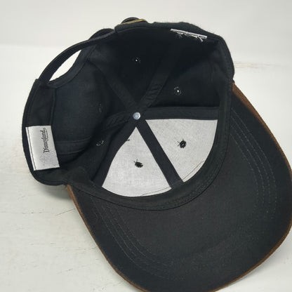 Disneyland Resort Baseball Cap Black One Size Brown Suede Brim Metal Plate Hat