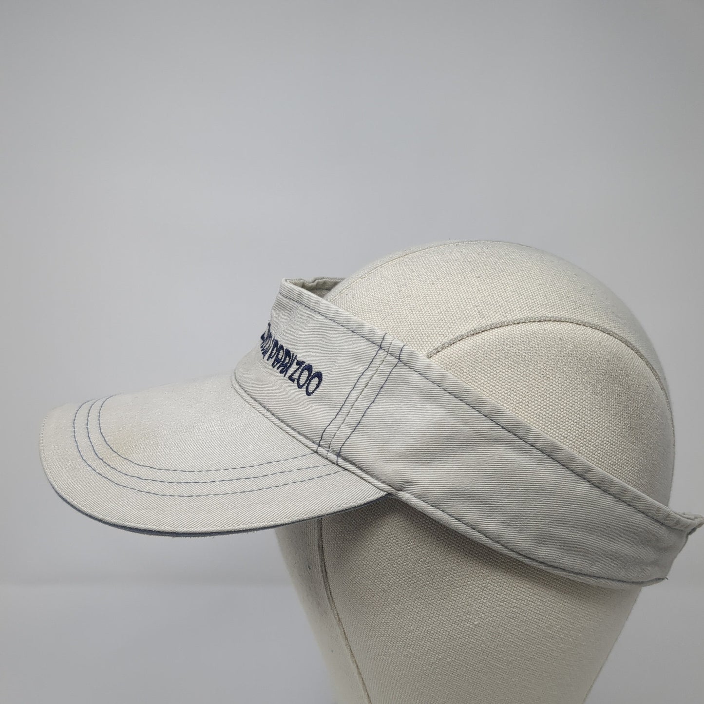 Lincoln Park Zoo Sun Visor Hat Gray One Size Adjustable Strap Embroidered Jhats