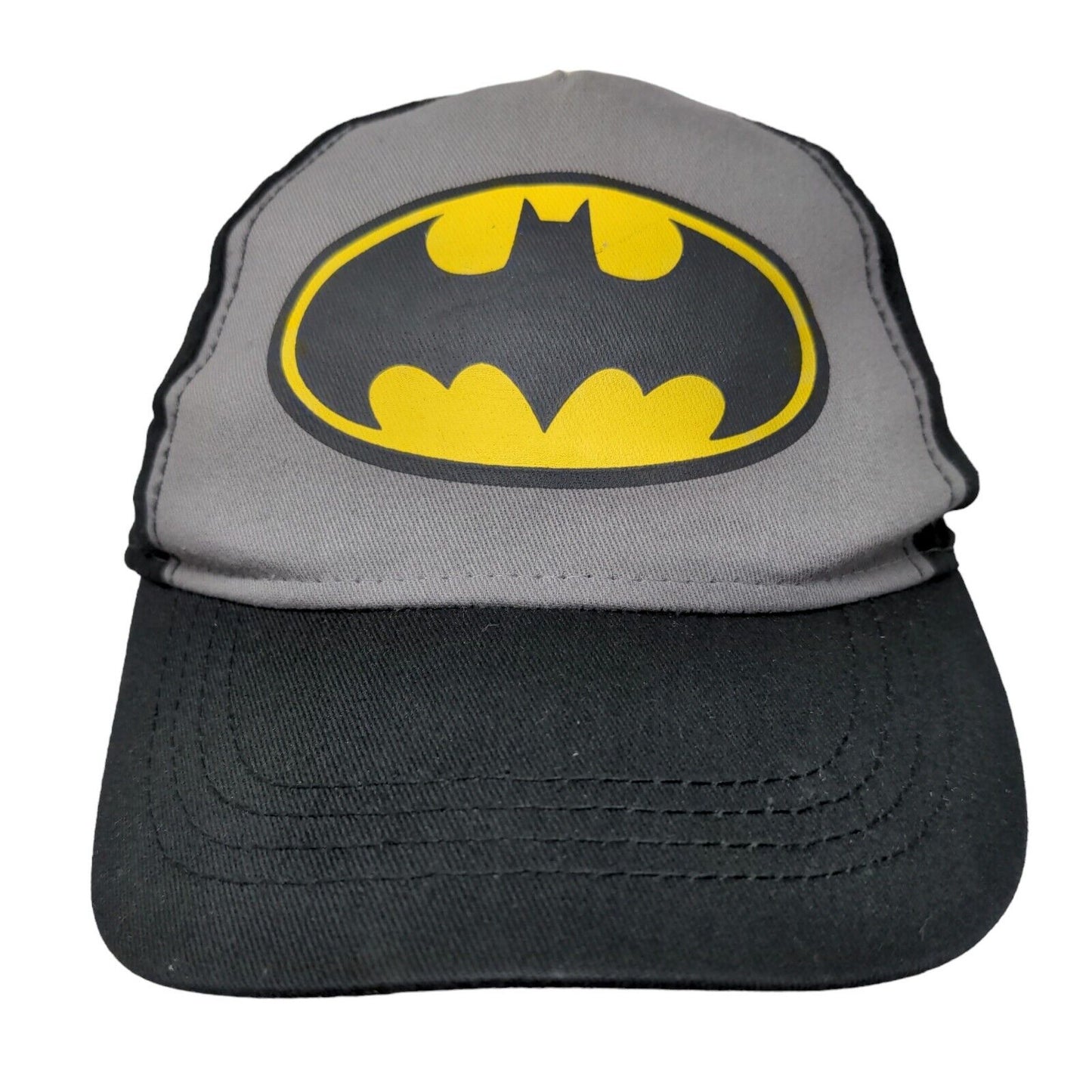 Batman Boy's Strapback Hat Black Gray Size OSFM Graphic Logo 100% Cotton